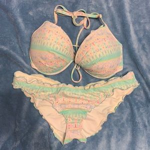 Victoria Secret Bikini Set - Mint Green & Pink